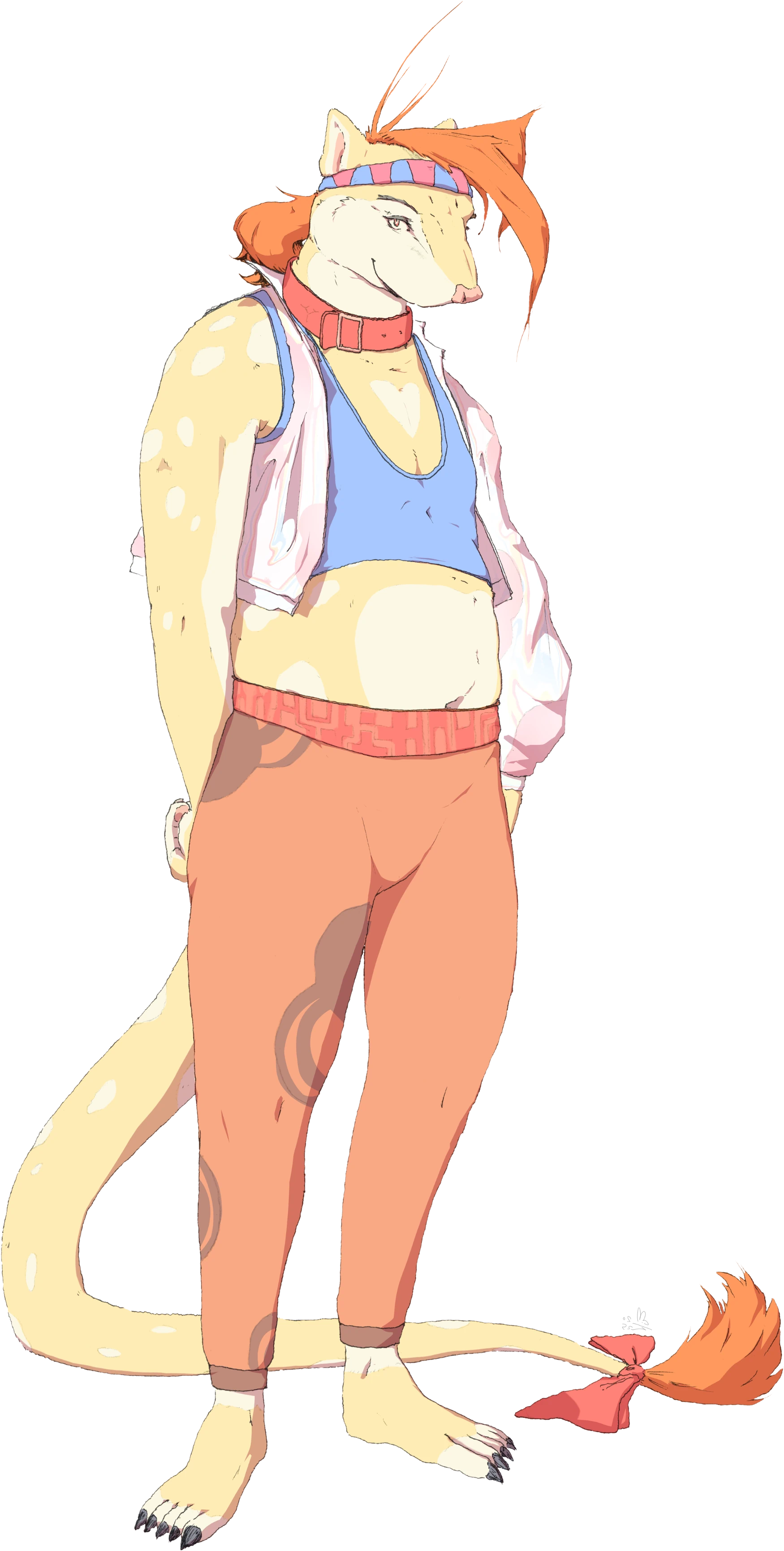 Large spotted Quoll kemono design for Lem, a male furry vocal synth character with a chubby, strong build.